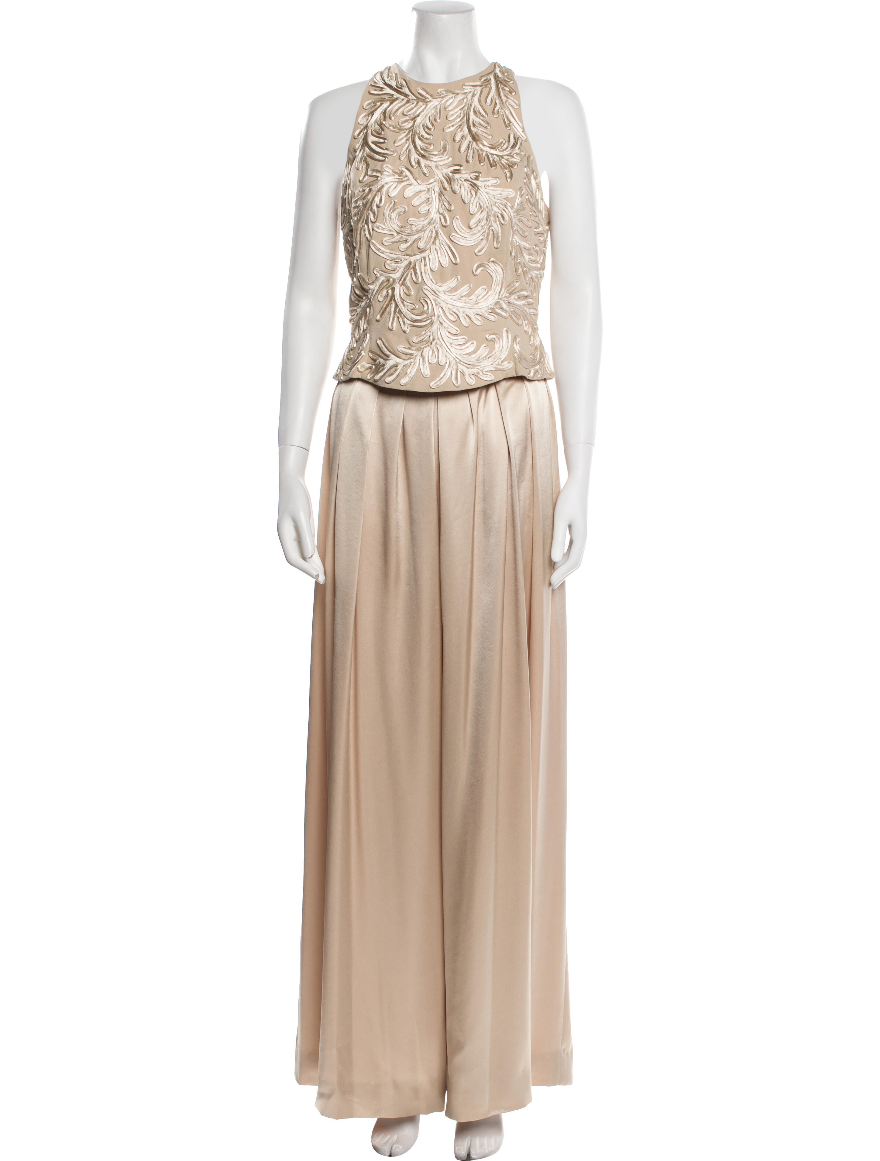 Carmen Marc Valvo Embroidered Accent Pantsuit