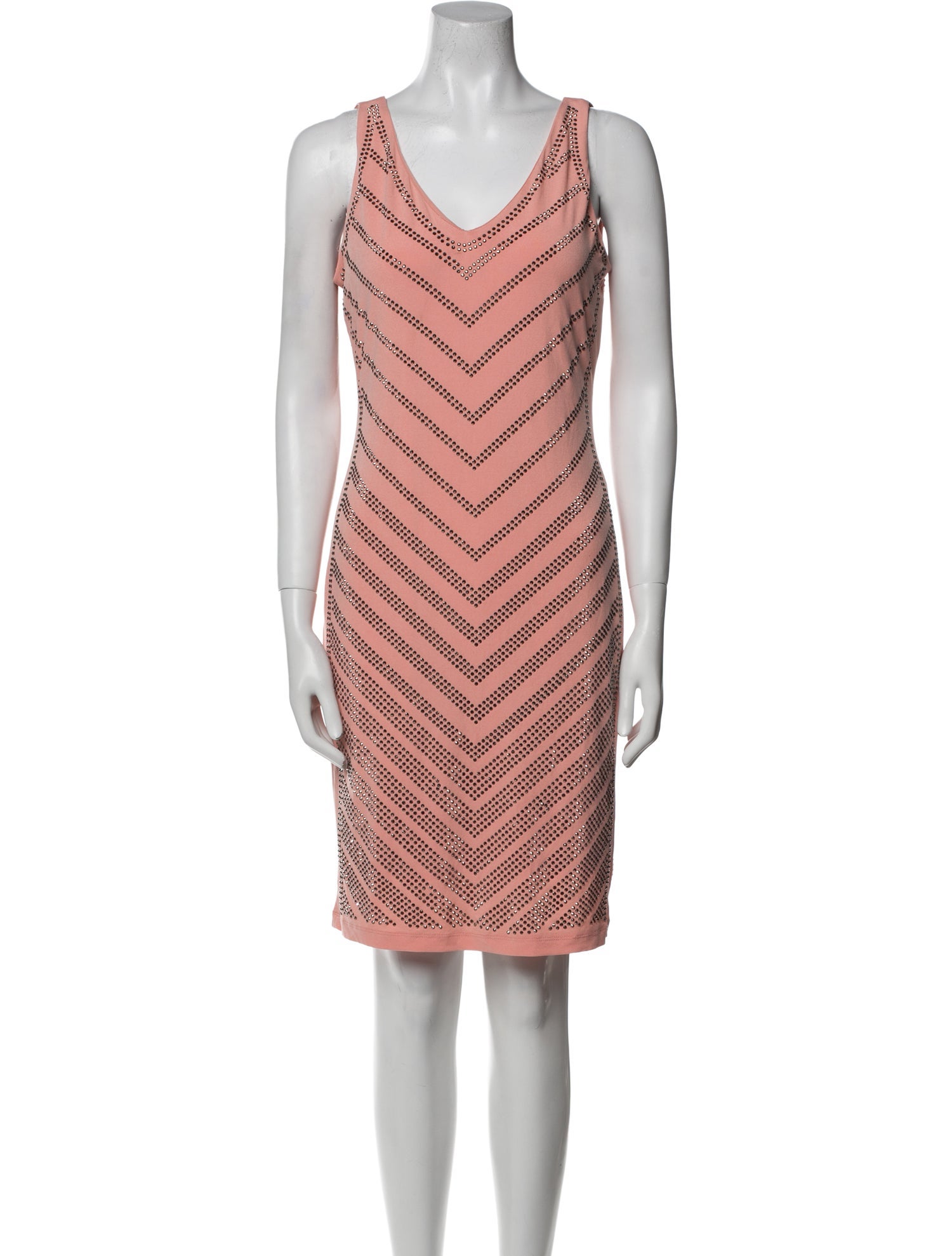 Carmen Marc Valvo Striped Knee-Length Dress