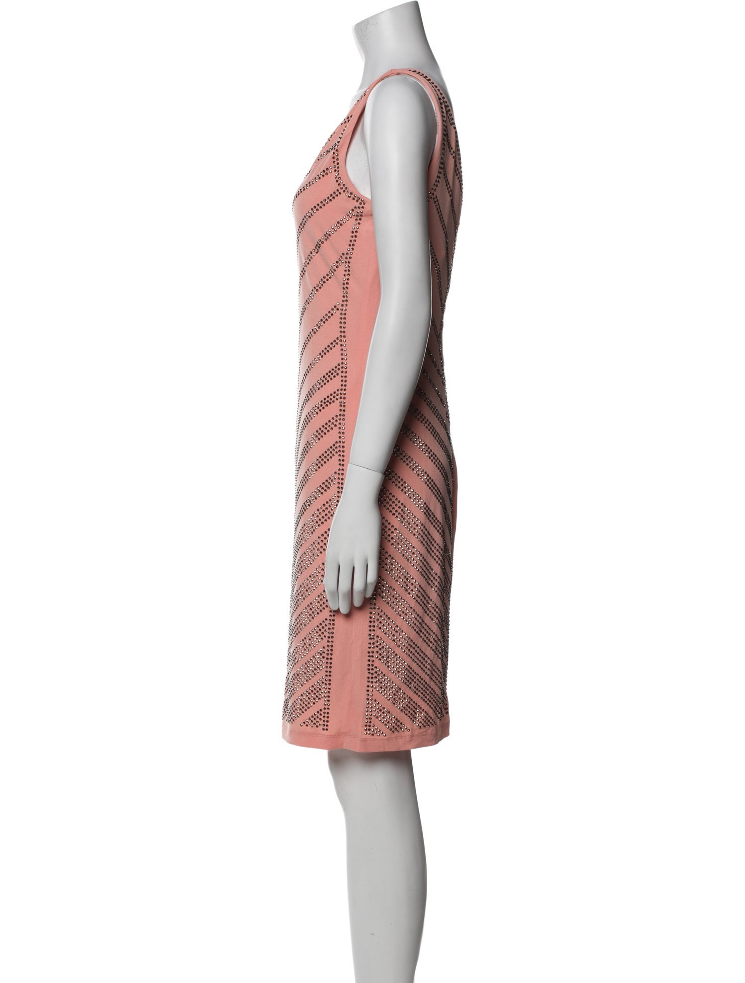 Carmen Marc Valvo Striped Knee-Length Dress