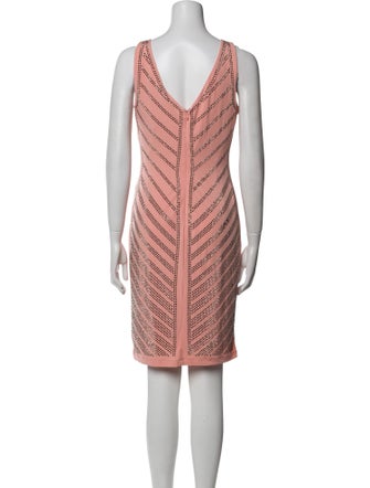 Carmen Marc Valvo Striped Knee-Length Dress
