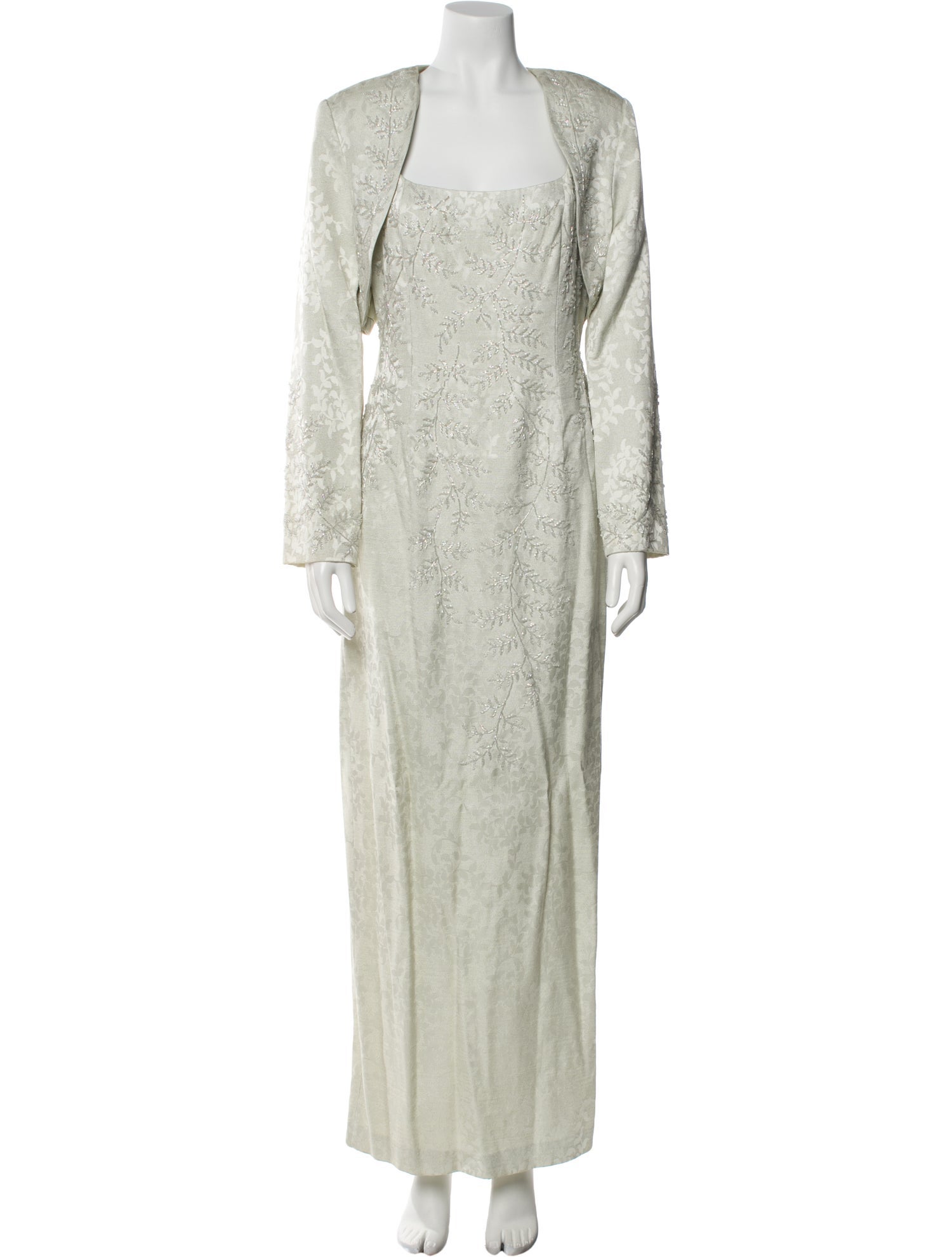 Carmen Marc Valvo Beaded Accents Dress Set