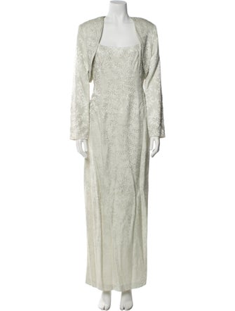 Carmen Marc Valvo Beaded Accents Dress Set