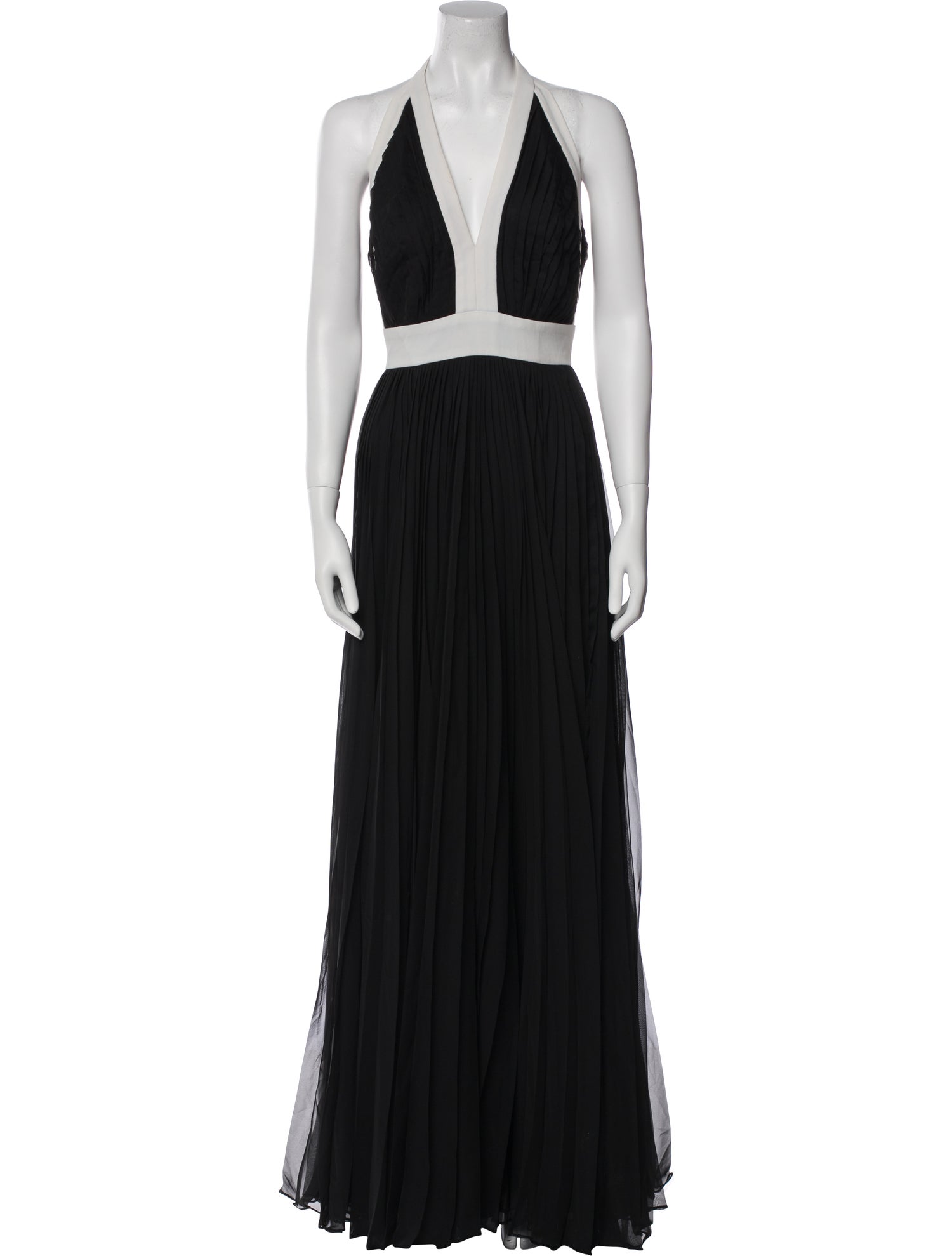 Carmen Marc Valvo V-Neck Long Dress
