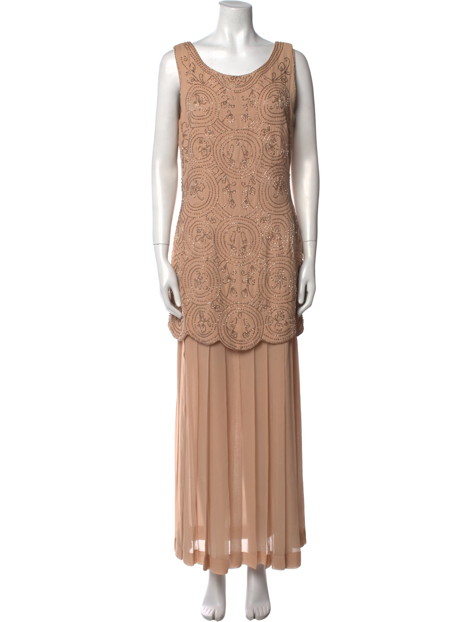 Carmen Marc Valvo Silk Long Dress
