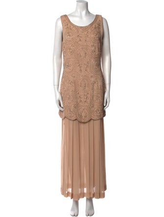 Carmen Marc Valvo Silk Long Dress