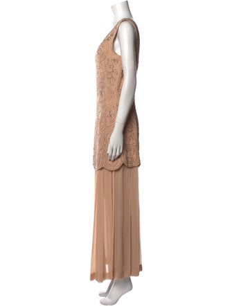Carmen Marc Valvo Silk Long Dress