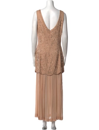 Carmen Marc Valvo Silk Long Dress