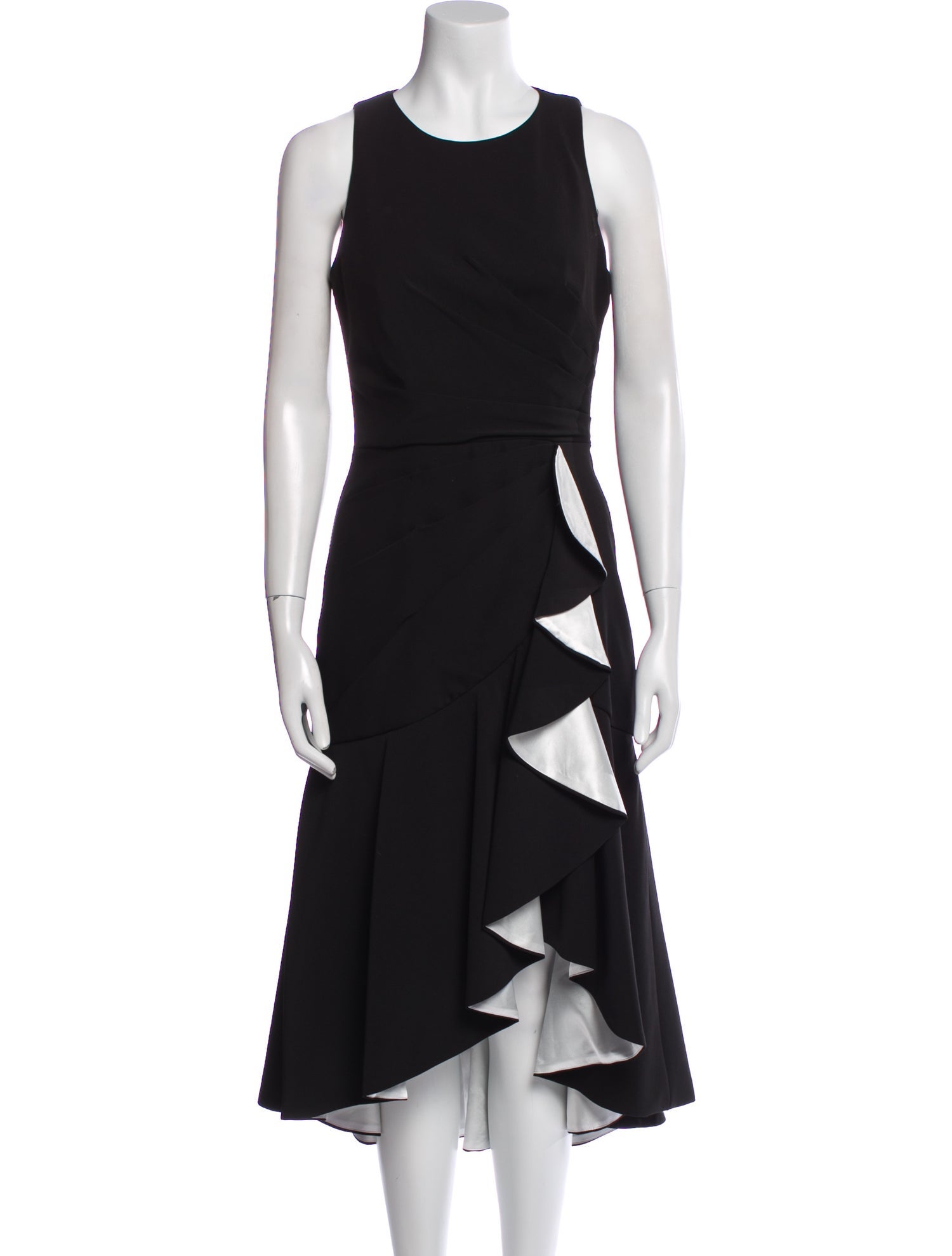 Carmen Marc Valvo Crew Neck Long Dress