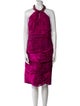 Carmen Marc Valvo Silk Midi Length Dress