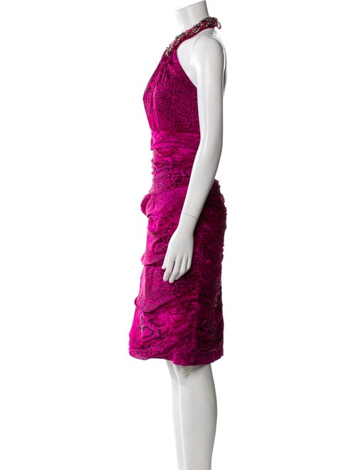 Carmen Marc Valvo Silk Midi Length Dress