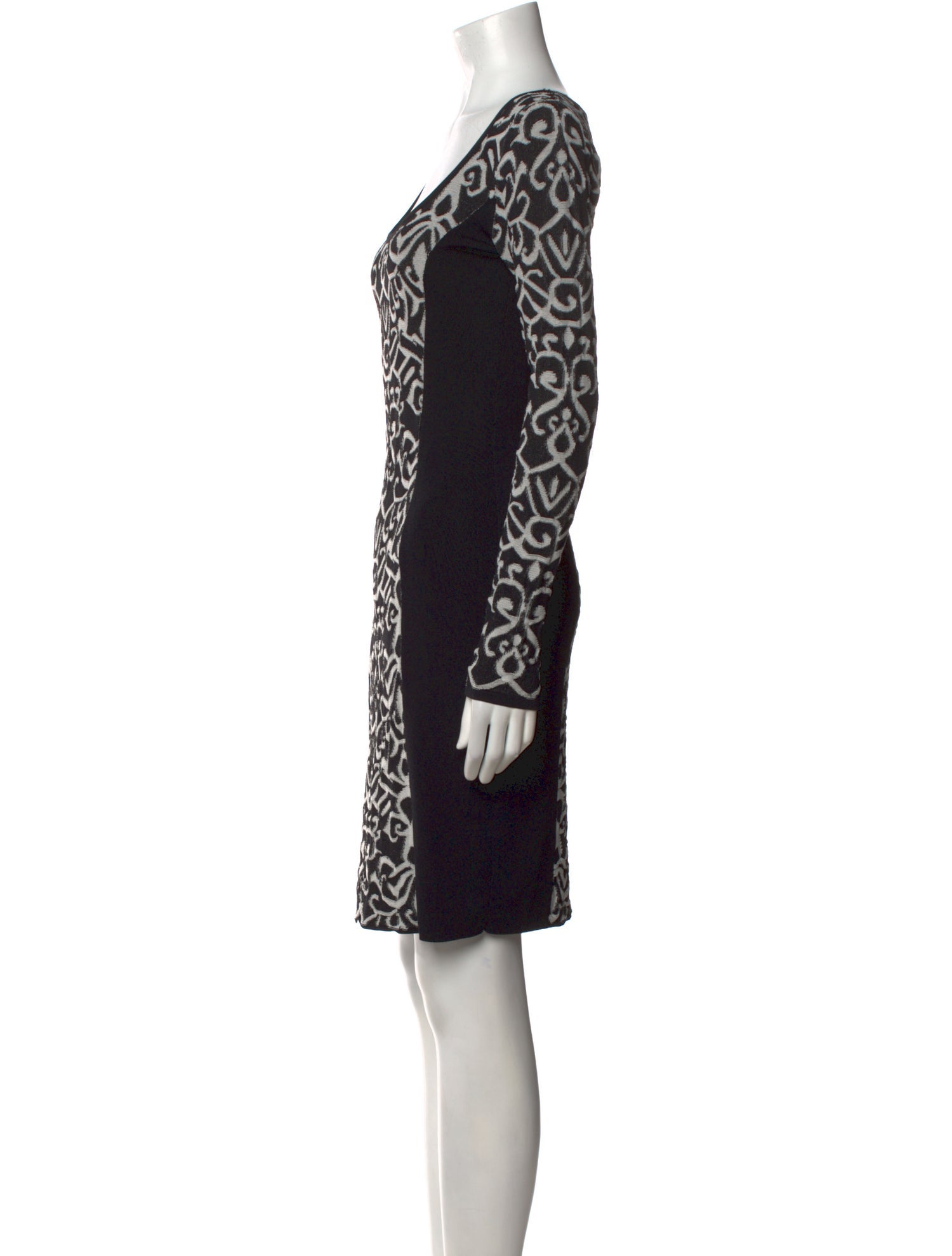 Carmen Marc Valvo Printed Knee-Length Dress