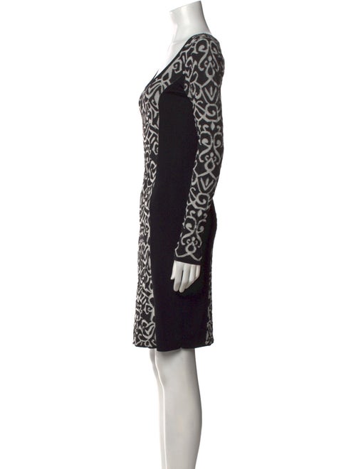 Carmen Marc Valvo Printed Knee-Length Dress
