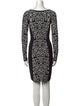Carmen Marc Valvo Printed Knee-Length Dress