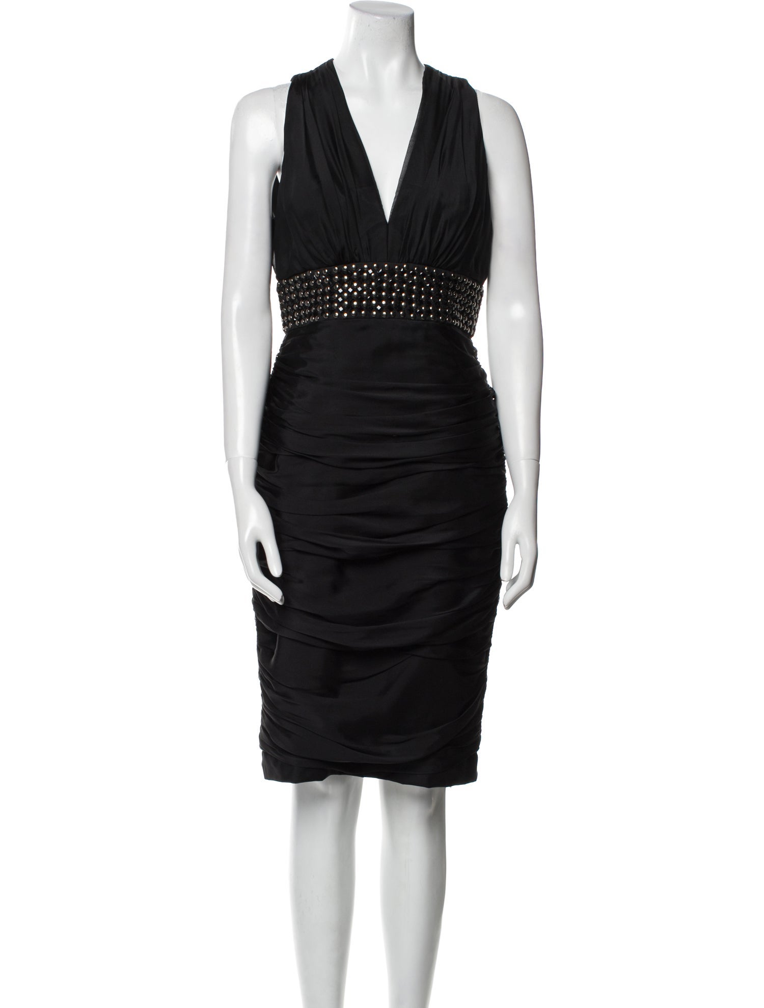 Carmen Marc Valvo Silk Knee-Length Dress