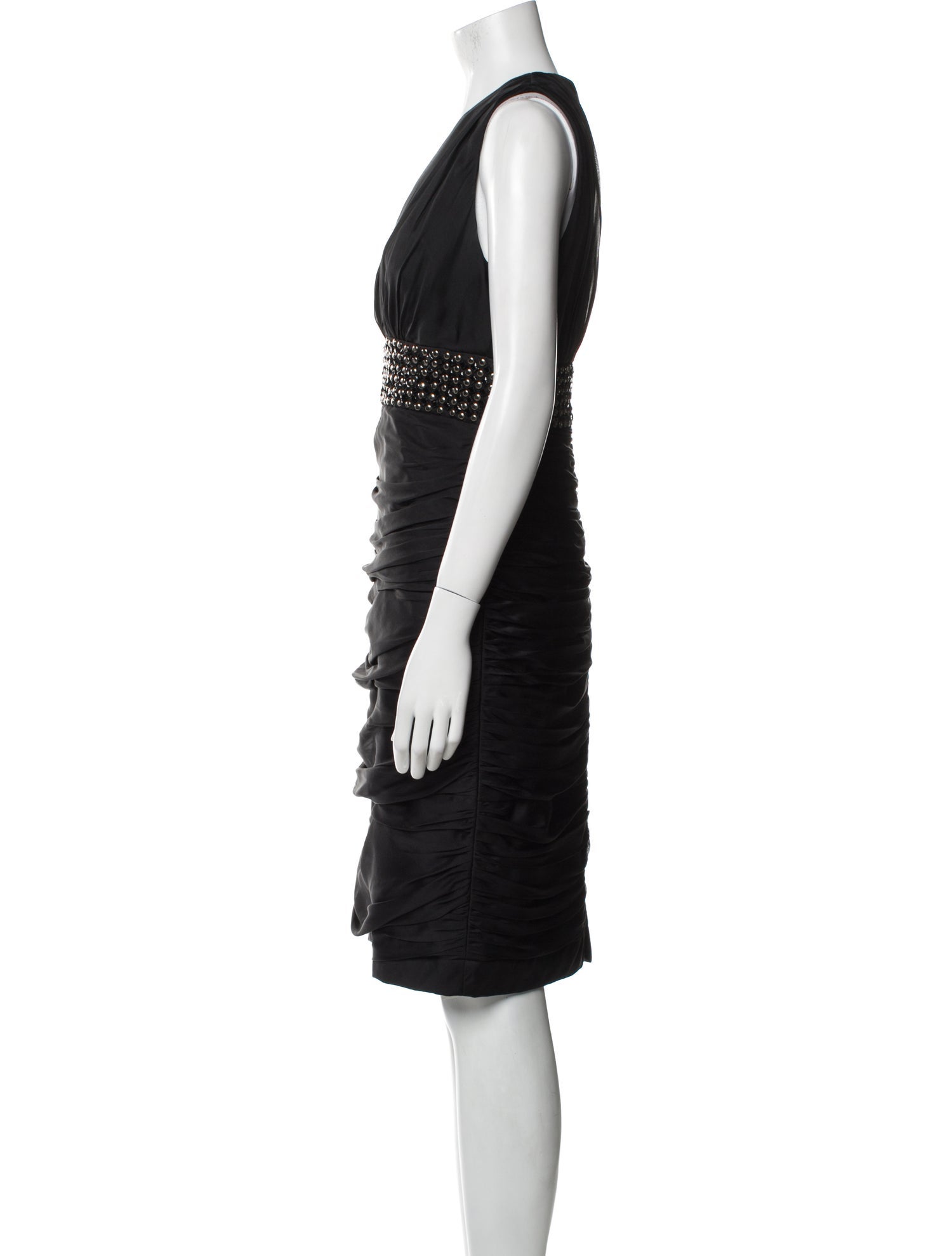Carmen Marc Valvo Silk Knee-Length Dress
