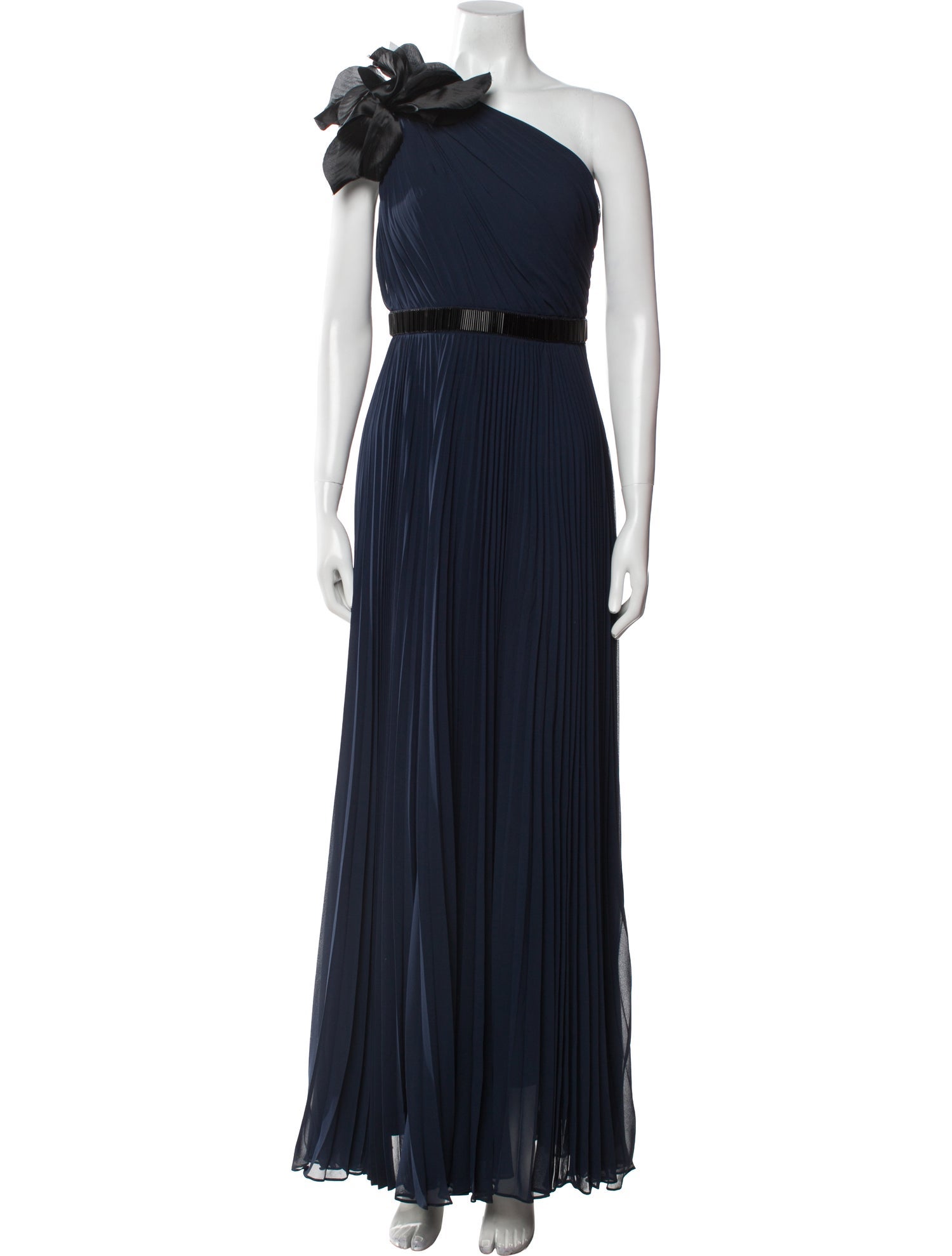 Carmen Marc Valvo One-Shoulder Long Dress