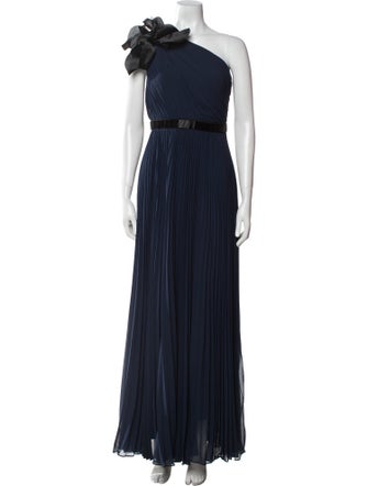 Carmen Marc Valvo One-Shoulder Long Dress