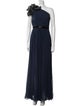 Carmen Marc Valvo One-Shoulder Long Dress