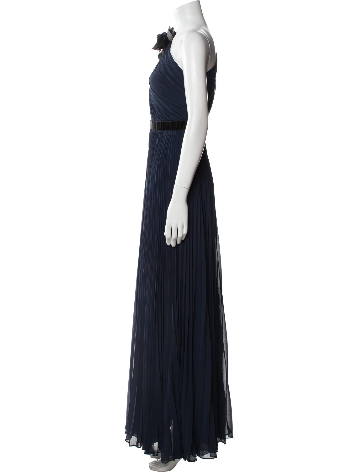 Carmen Marc Valvo One-Shoulder Long Dress