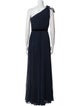 Carmen Marc Valvo One-Shoulder Long Dress