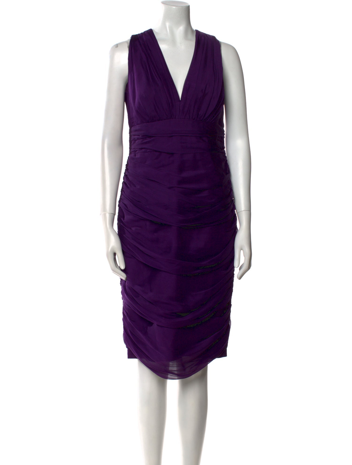 Carmen Marc Valvo Silk Knee-Length Dress