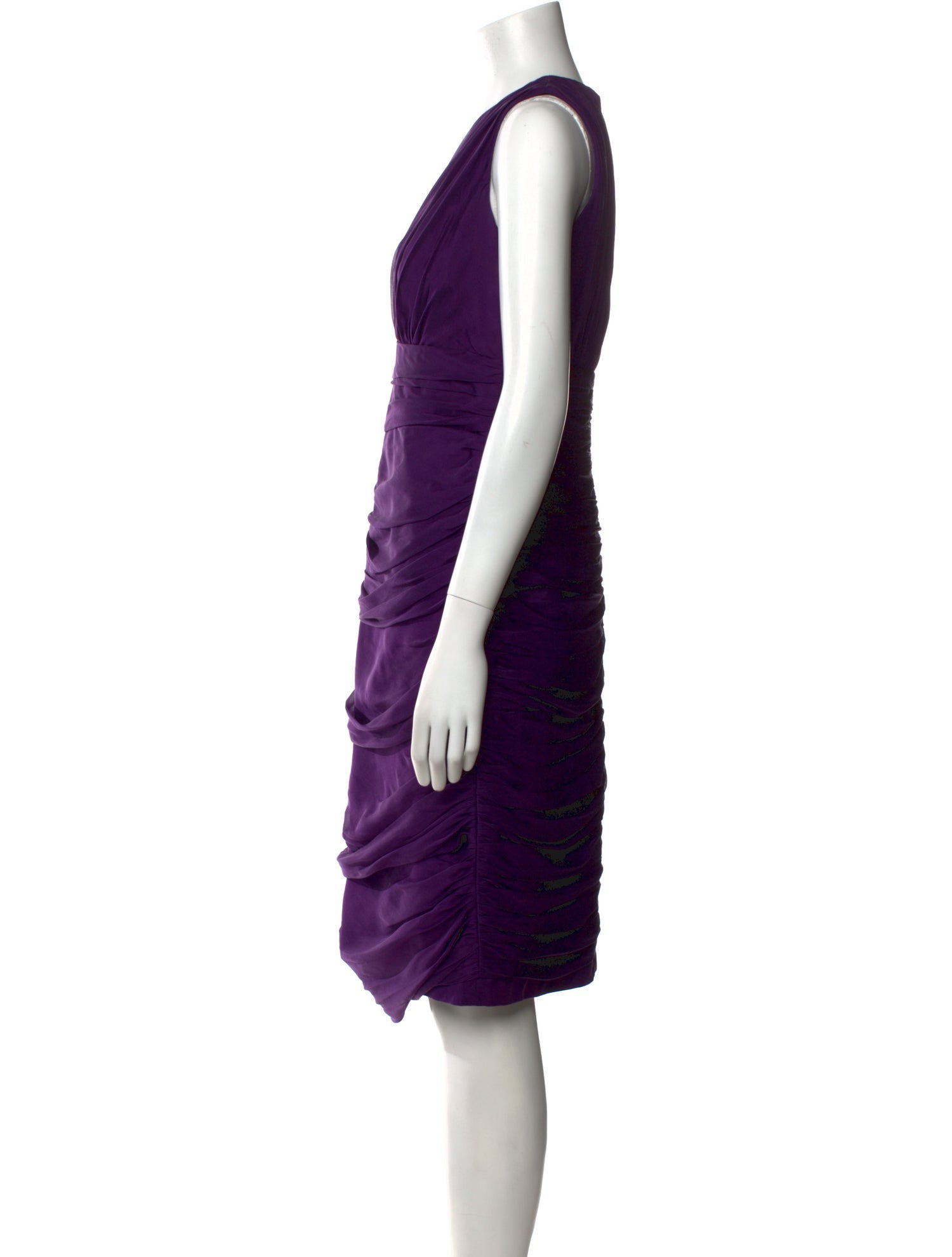 Carmen Marc Valvo Silk Knee-Length Dress