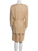 Carmen Marc Valvo Silk Embroidered Accent Skirt Suit