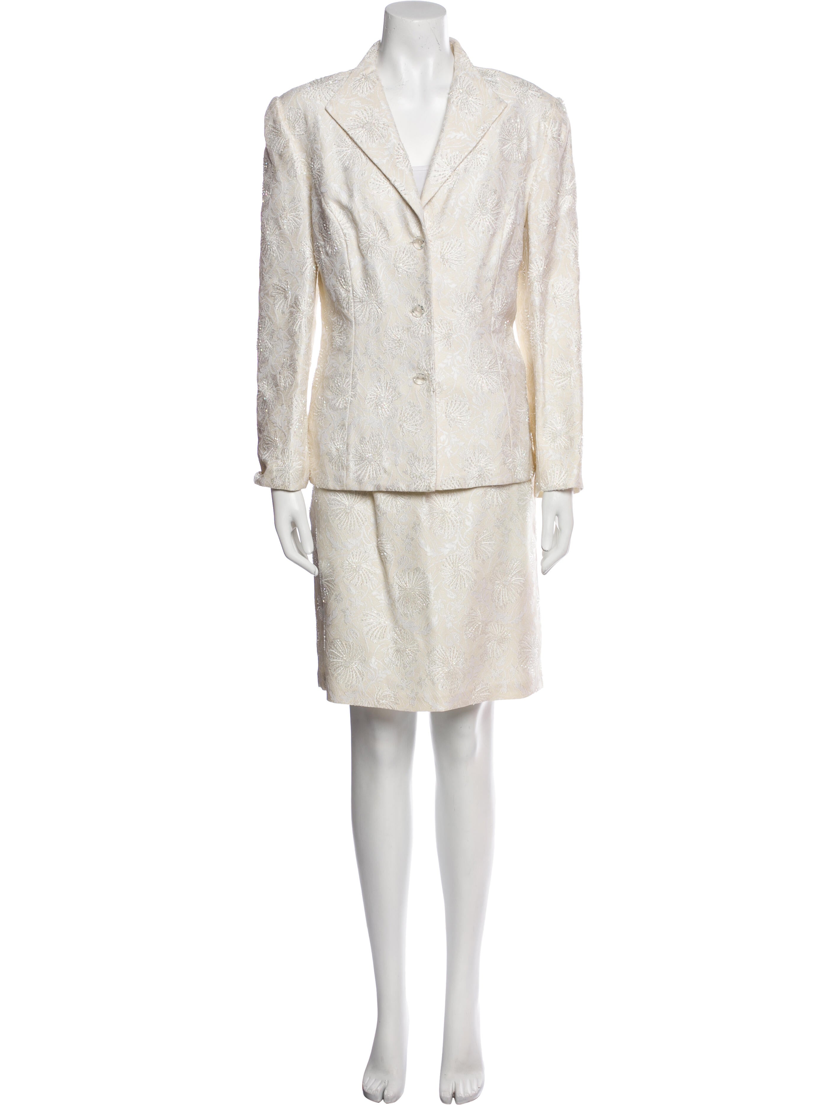 Carmen Marc Valvo Crystal Embellishments Skirt Set