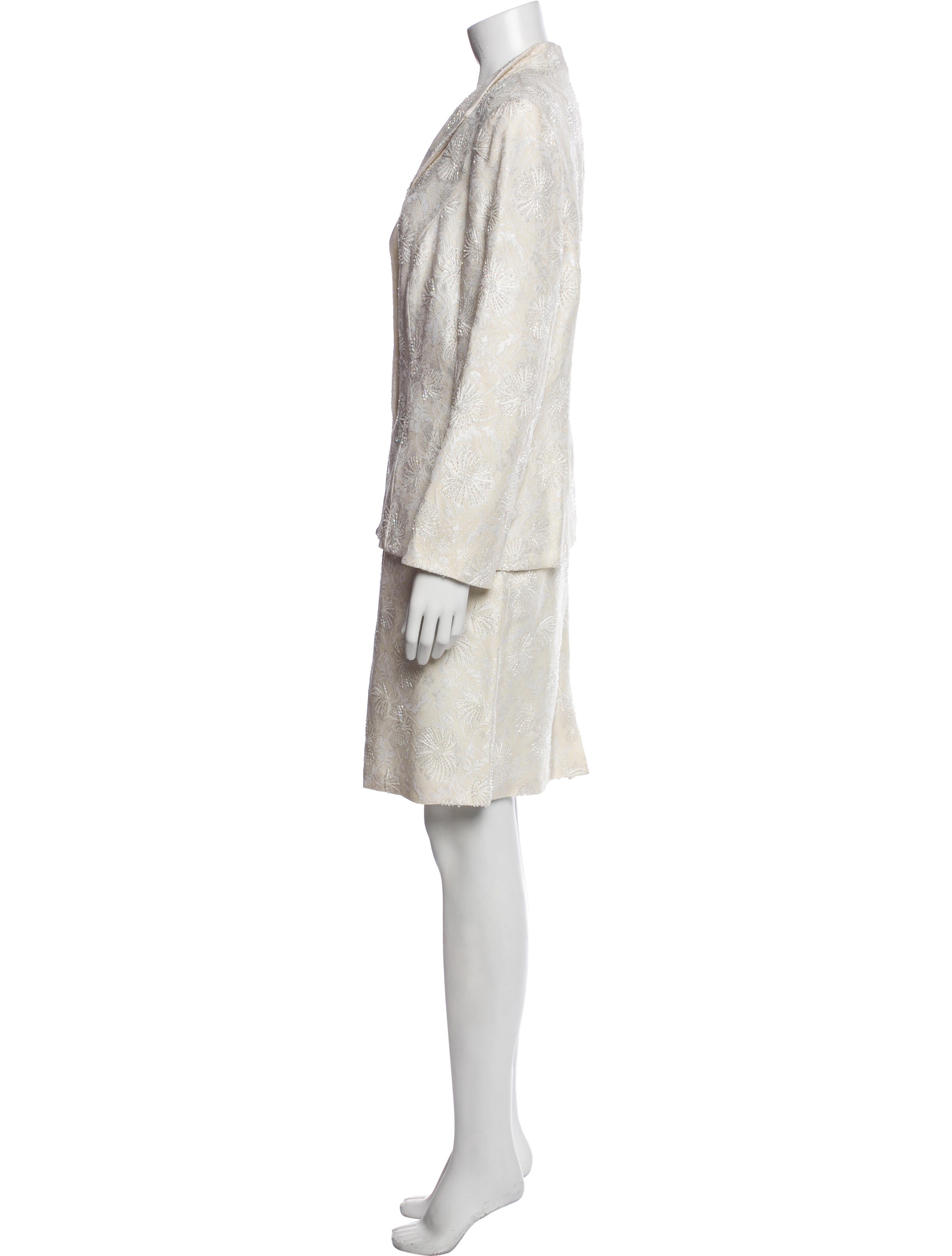 Carmen Marc Valvo Crystal Embellishments Skirt Set