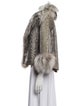 Carmen Marc Valvo Python Tweed Pattern Faux Fur Jacket