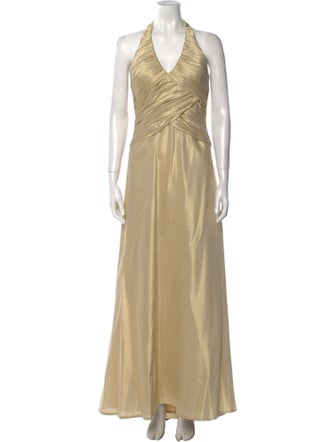 Carmen Marc Valvo Halterneck Long Dress