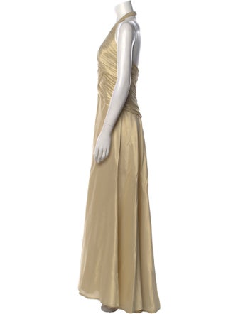 Carmen Marc Valvo Halterneck Long Dress