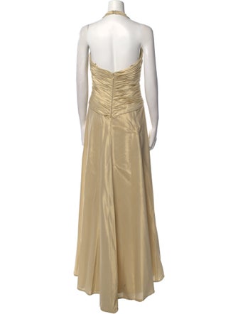 Carmen Marc Valvo Halterneck Long Dress