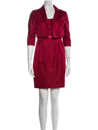 Carmen Marc Valvo Ruffle Embellishment Dress Set