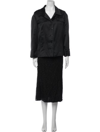 Carmen Marc Valvo Sequin Embellishments Dress Set