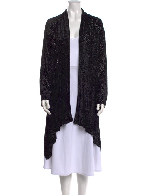 Carmen Marc Valvo Jacquard Open Front Sweater