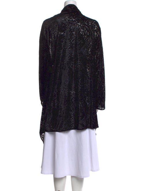 Carmen Marc Valvo Jacquard Open Front Sweater