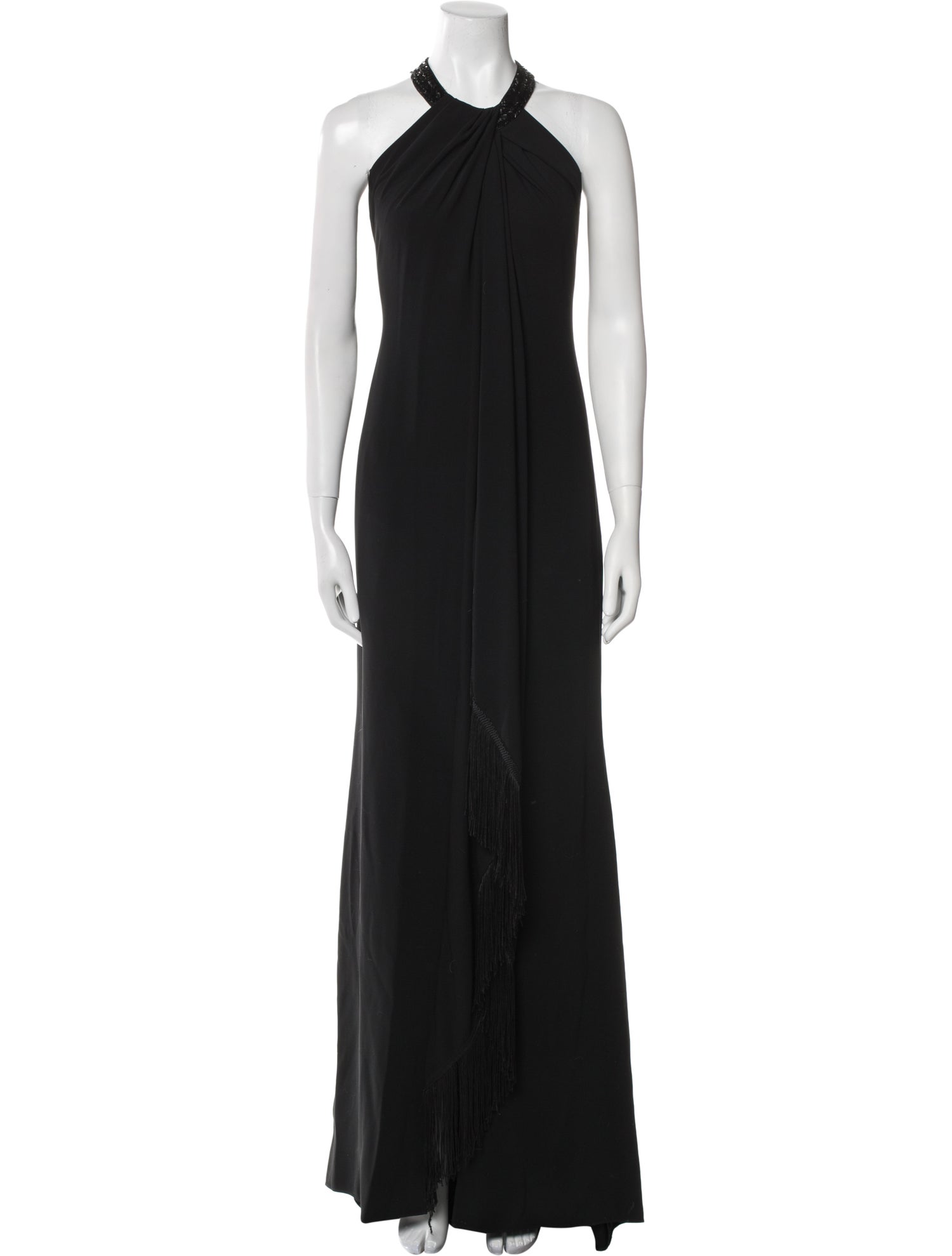 Carmen Marc Valvo Halterneck Long Dress
