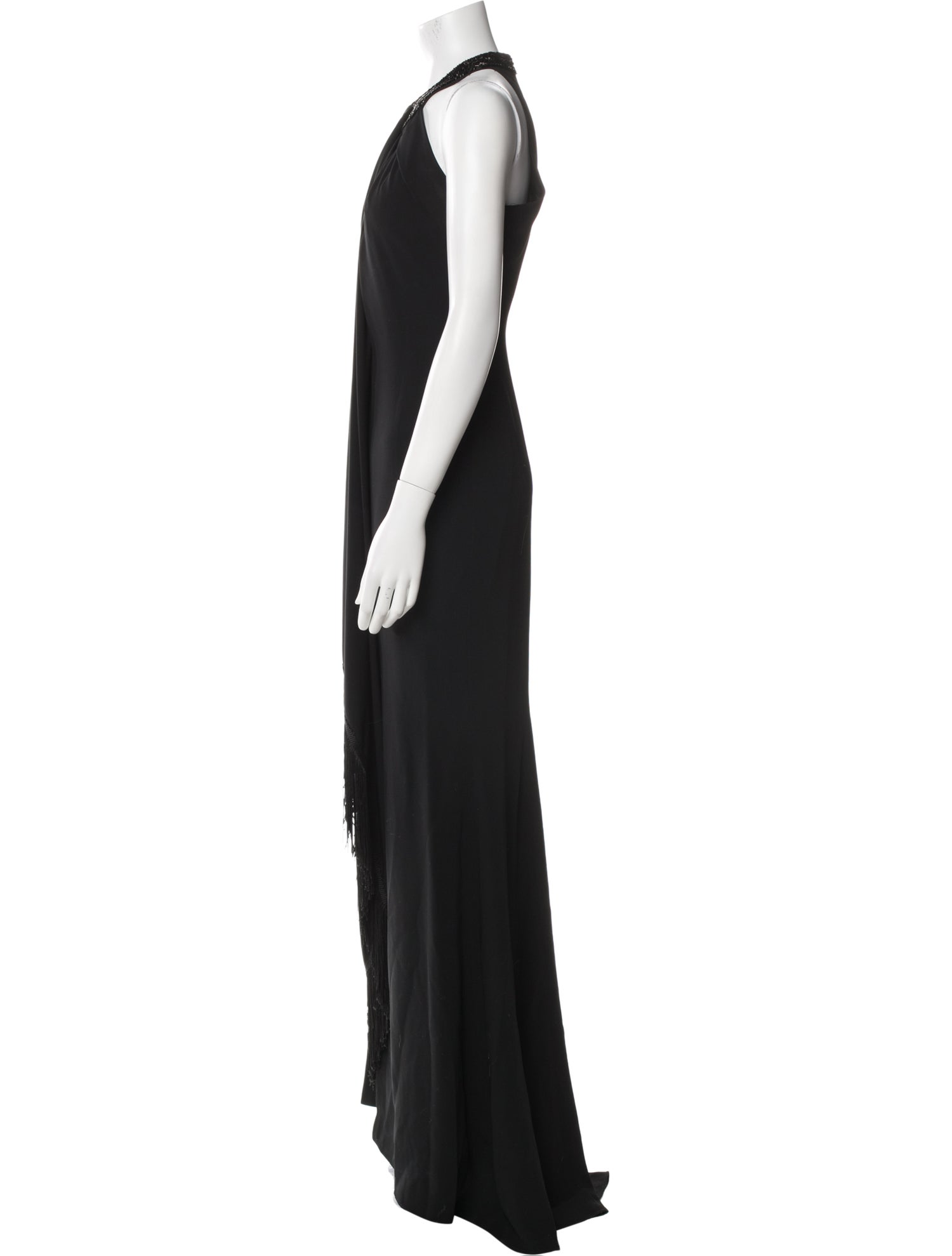 Carmen Marc Valvo Halterneck Long Dress