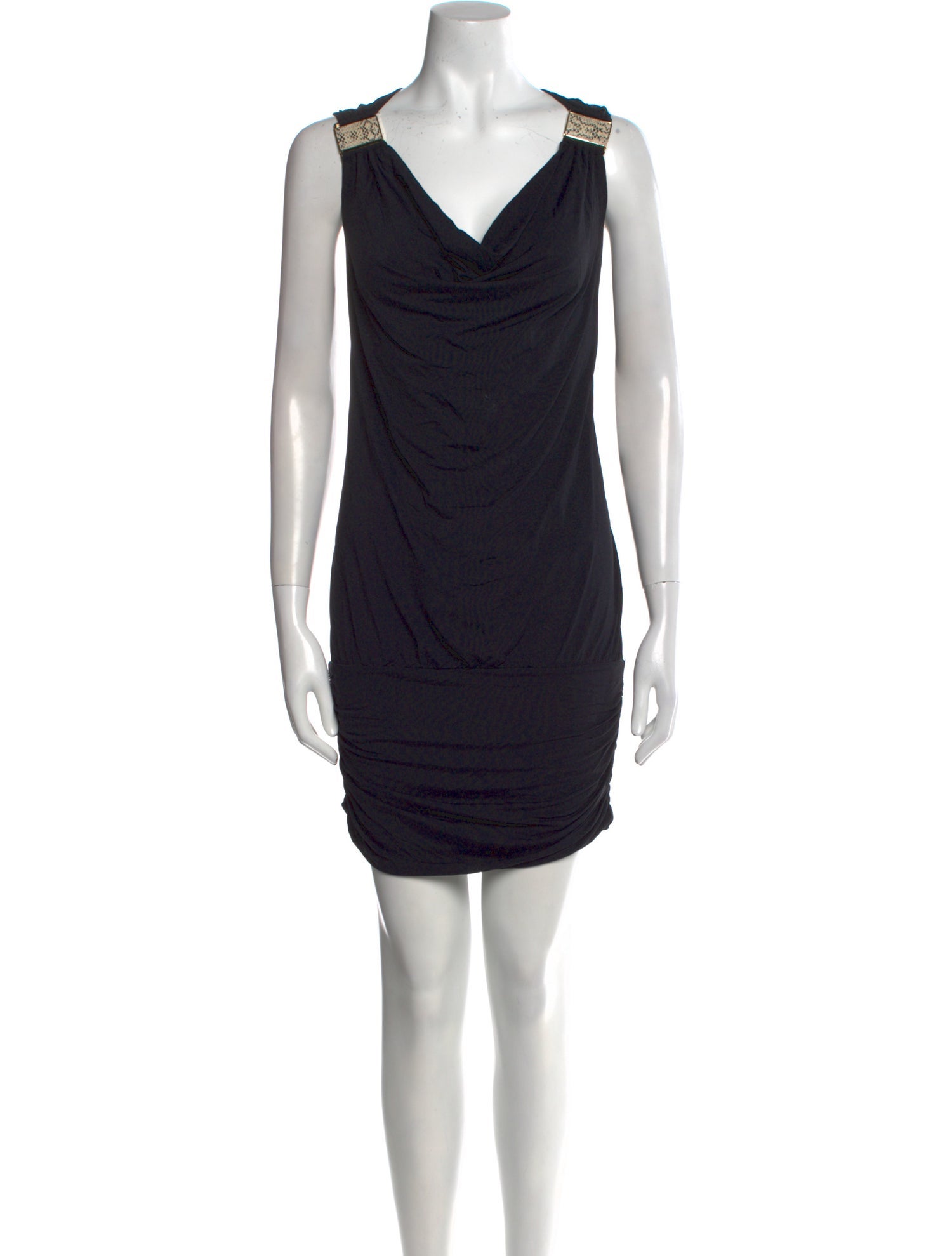 Carmen Marc Valvo Cowl Neck Mini Dress