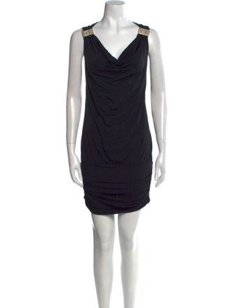 Carmen Marc Valvo Cowl Neck Mini Dress