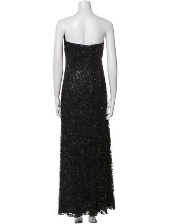 Carmen Marc Valvo Strapless Midi Length Dress