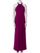 Carmen Marc Valvo Halterneck Long Dress