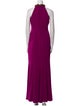 Carmen Marc Valvo Halterneck Long Dress