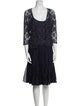 Carmen Marc Valvo Lace Pattern Beaded Accents Skirt Set