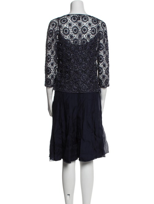 Carmen Marc Valvo Lace Pattern Beaded Accents Skirt Set