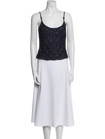 Carmen Marc Valvo Lace Pattern Beaded Accents Skirt Set