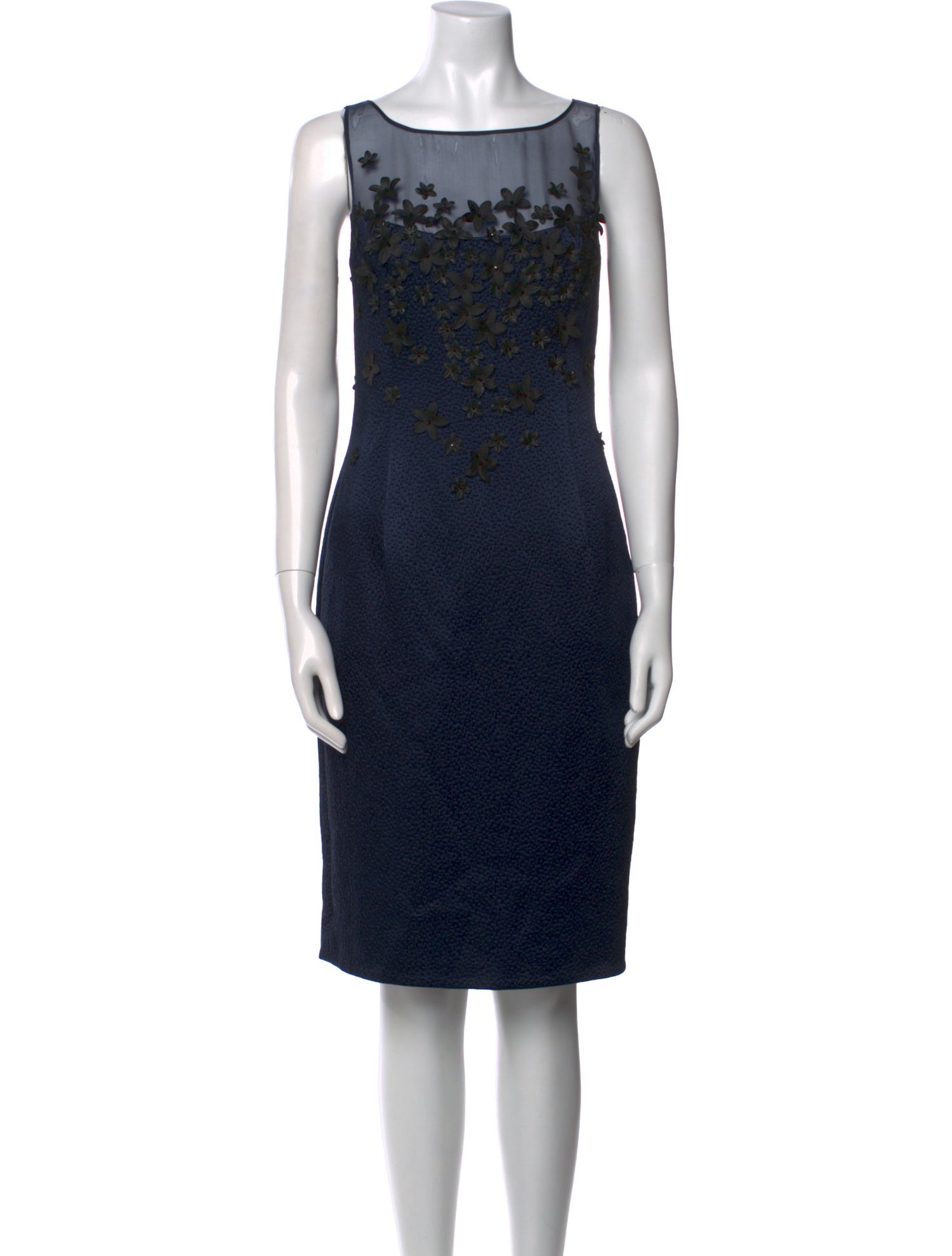 Carmen Marc Valvo Silk Knee-Length Dress