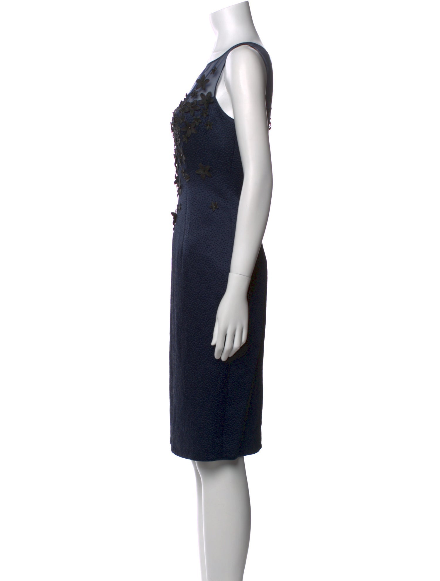 Carmen Marc Valvo Silk Knee-Length Dress