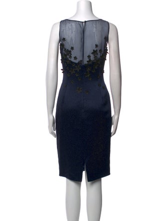 Carmen Marc Valvo Silk Knee-Length Dress